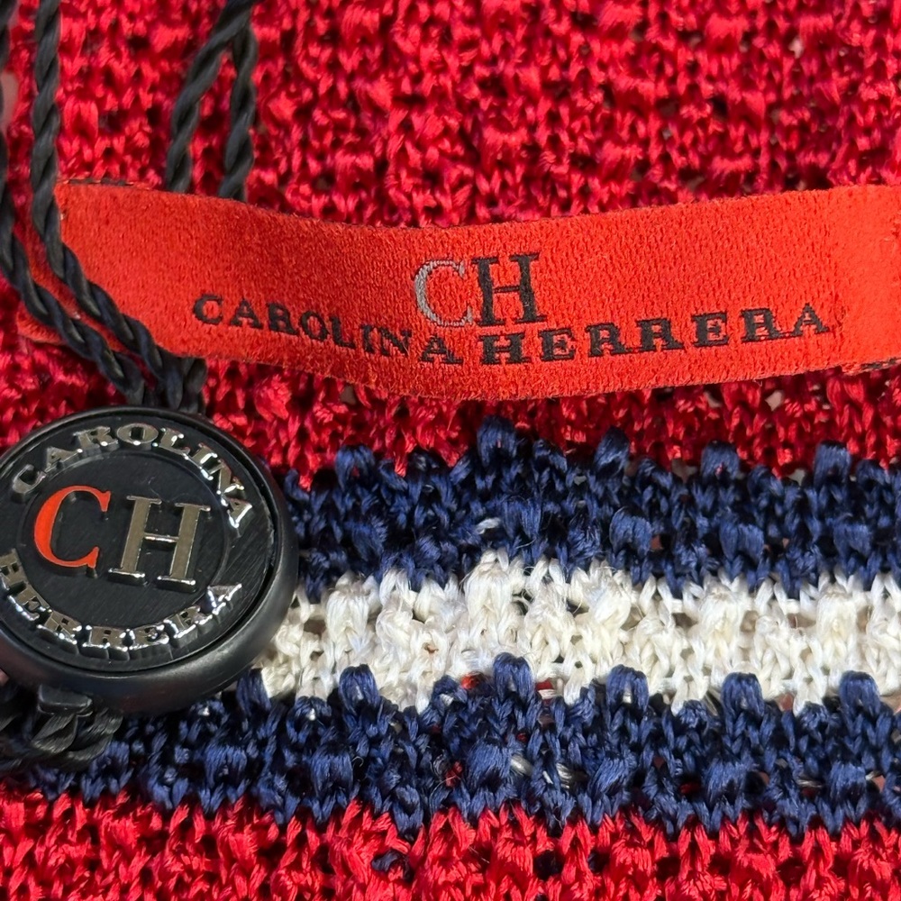 New Beautiful Designer CAROLINA HERRERA Mens Striped Silk Knit Tie ITALY